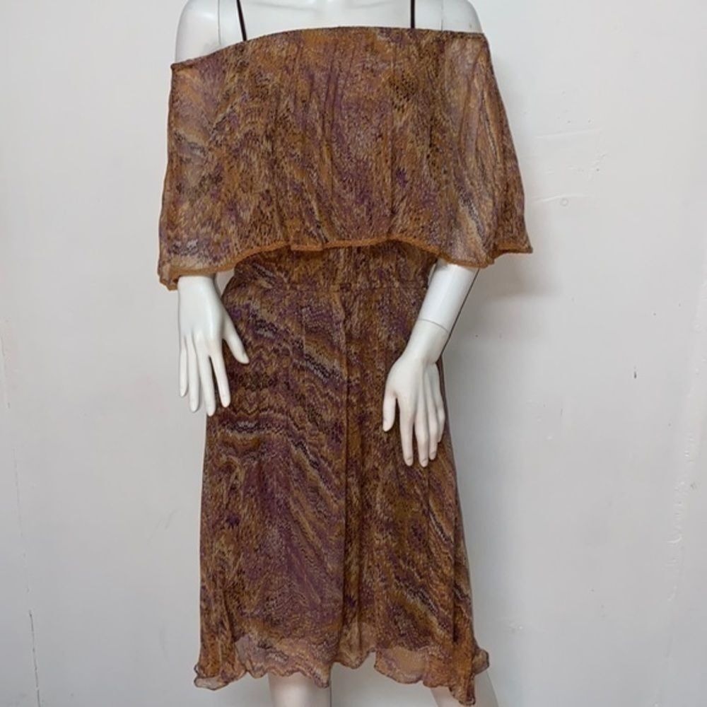 Ella Moss Anthropologie Silk Ruffle‎ Midi Dress M